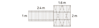 Badbrygga ECO 1/2x4m med plastpontoner