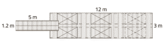 Trä/Betongbrygga M 3x12m med betongflytkroppar och landgång